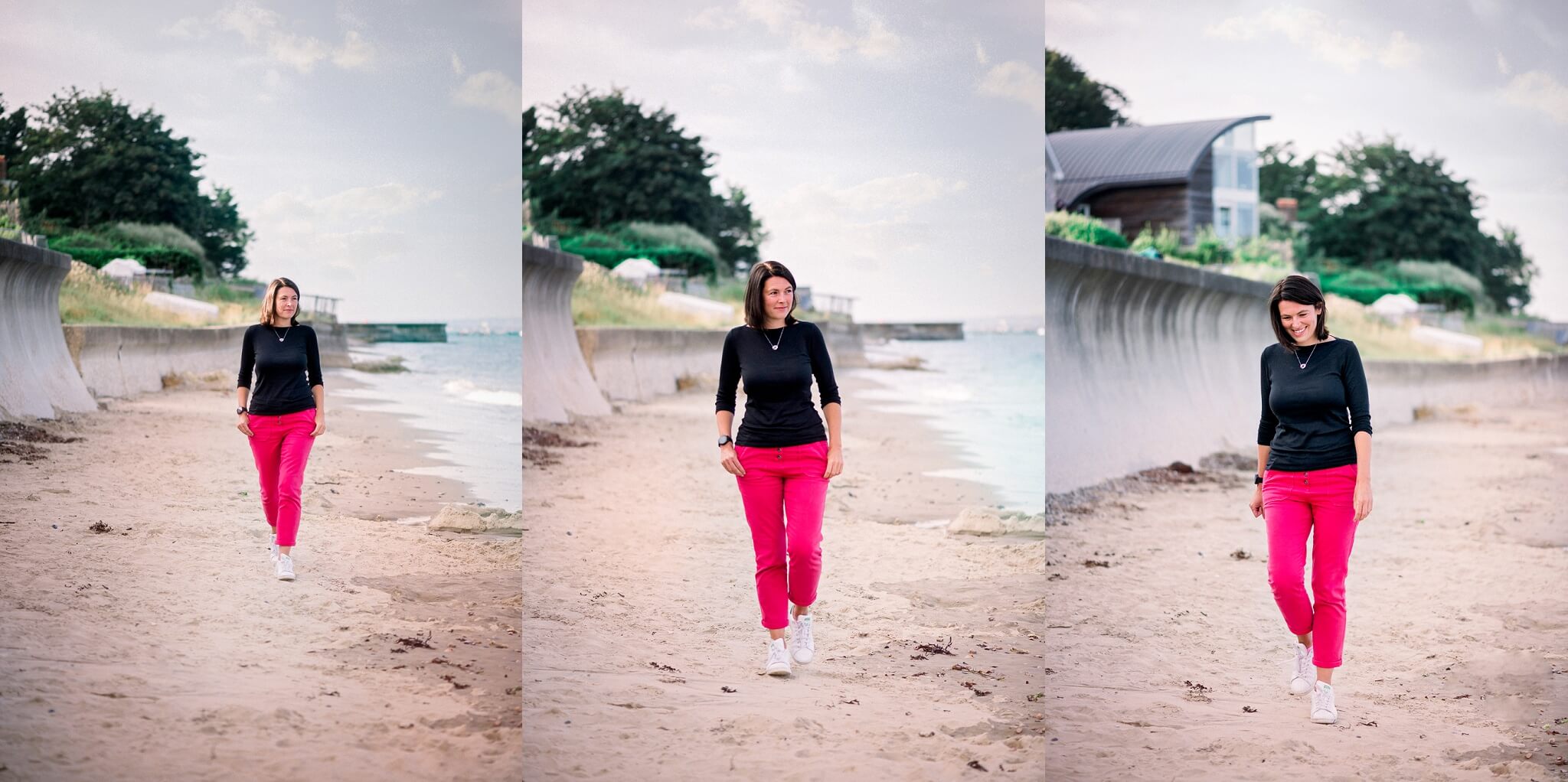 nice woman photographer on the beach