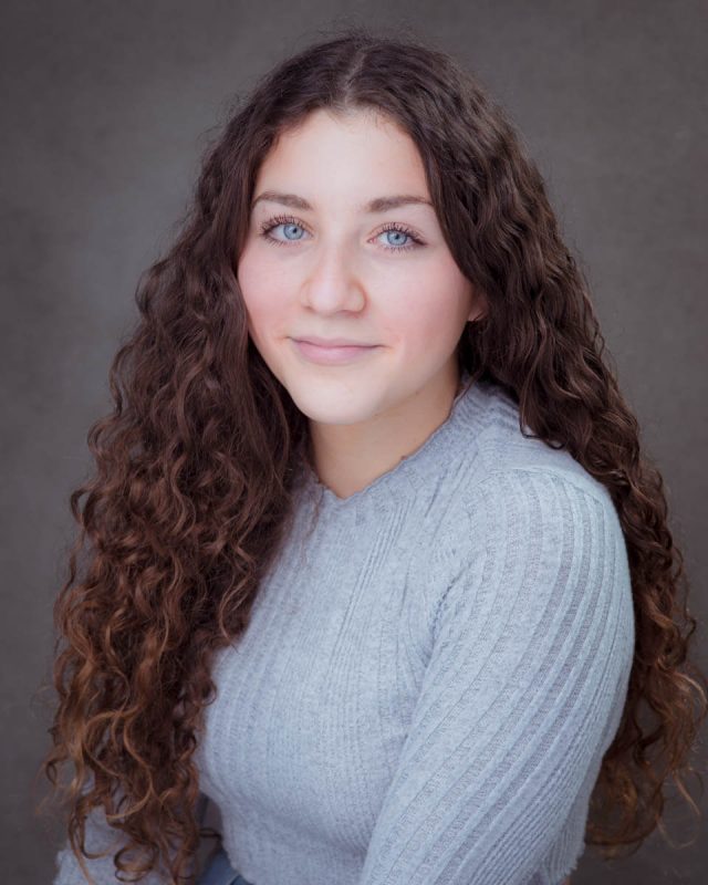 Theatretrain audition photos teen girl grey jumper